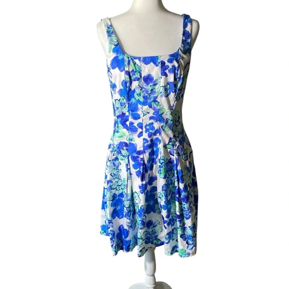 Ralph Lauren Blue Floral Mini Dress - Picture 1 of 11